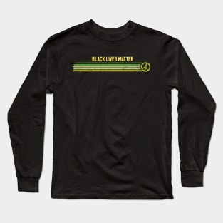 Black Lives Matter - Retro Peace Stripes Green Long Sleeve T-Shirt